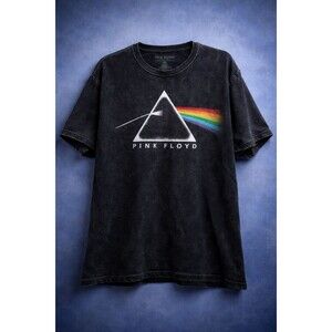 Pink Floyd Rock Tee 2XL Vintage Look Dark Side of Moon Prism Rainbow Triangle
